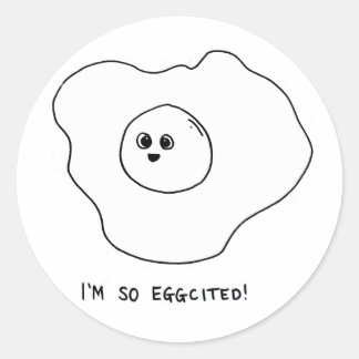 Ik ben zo Eggquote Ronde Sticker