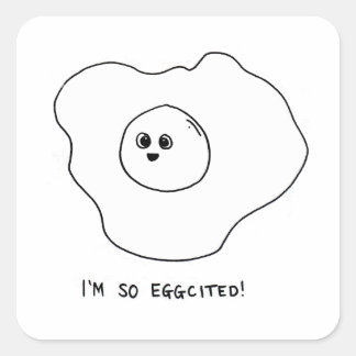 Ik ben zo Eggquote Vierkante Sticker