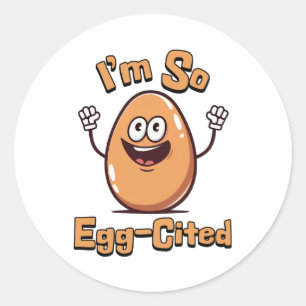 Ik ben zo eiervormig! Schattige en Punny ei cartoo Ronde Sticker