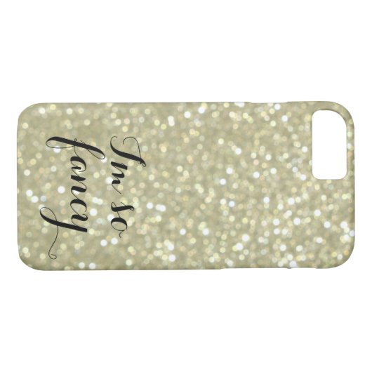 Ik ben zo Fancy Sparkly Gold iPhone 7 Hoesje (Achterkant (Horizontaal))