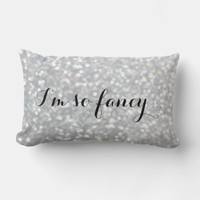 Ik ben zo Fancy - Sparkly Silver Pillow Kussen (Voorkant)