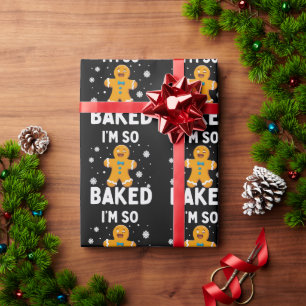 Ik ben zo gebakken kerstman kerstkoek bakken cadeaupapier