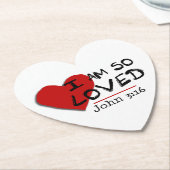 Ik ben zo geliefd John 3:16 Onderzetter papier (Gekanteld)