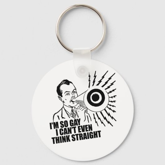 Ik ben zo homo dat ik niet eens eerlijk kan denken sleutelhanger (Voorkant)