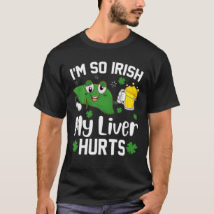 Ik ben zo Iers dat mijn leverhutten Beer St. Patr T-shirt