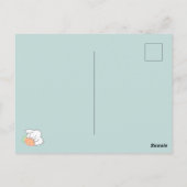 Ik ben zo Pleepy: Bunny Hugging Wortel Kussen Briefkaart (Achterkant)