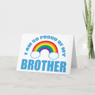 Ik ben zo trots op mijn broer Rainbow Gay Pride Kaart