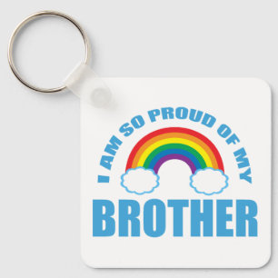 Ik ben zo trots op mijn broer Rainbow Gay Pride Sleutelhanger