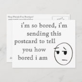 " ik ben zo verveeld " Briefkaart (Voorkant / Achterkant)