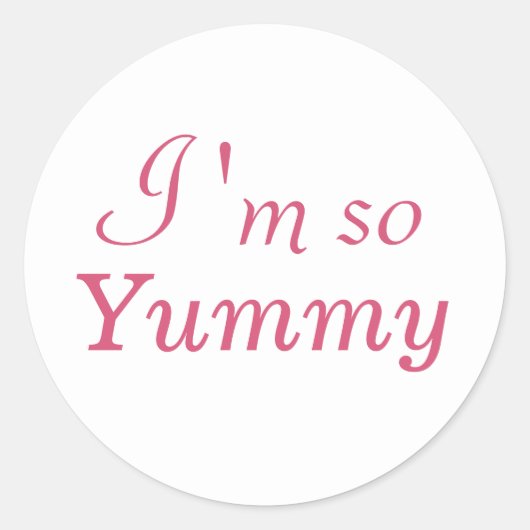 Ik ben zo Yummy Sticker - wit (Voorkant)