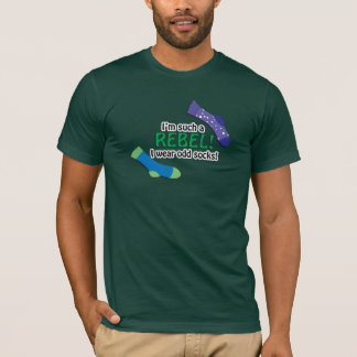 Ik ben zo'n rebel, ik draag rare sokken! t-shirt