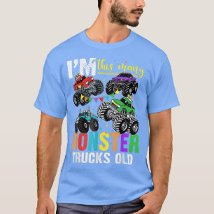 Ik ben zoveel monstertrucks oud 4de verjaardag jon t-shirt