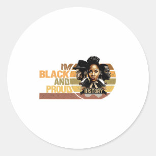 Ik ben zwart en trots Vintage Black History Month Ronde Sticker