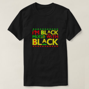 Ik ben zwart gemengd met zwart T-shirt