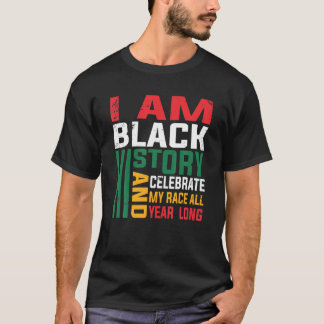 IK BEN ZWART HISTORISCHE Afrikaanse Amerikaanse Pr T-shirt