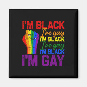 Ik ben zwart in Gay Power First LGBTQ Pride Black Magneet