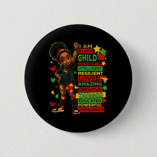 Ik ben zwart kind geschiedenis maand Afro-Amerikaa Ronde Button 5,7 Cm