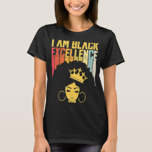 Ik ben zwarte excellentie zwarte geschiedenis Afri T-shirt