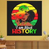 Ik ben zwarte geschiedenis Afrikaans-Amerika Canvas Afdruk (Insitu (Woonkamer))