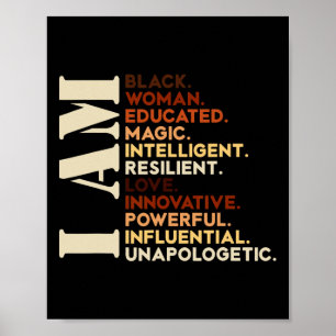 Ik ben zwarte geschiedenis Afrikaanse zwarte gesch Poster
