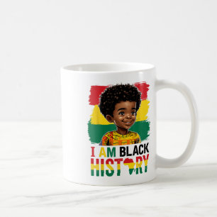 Ik ben Zwarte Geschiedenis Afro Jongen Kleine Mela Koffiemok