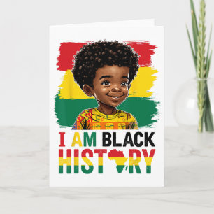 Ik Ben Zwarte Geschiedenis Afro Jongen Weinig Mela Kaart
