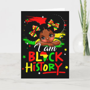 Ik Ben Zwarte Geschiedenis Afro Meisje Weinig Mela Kaart