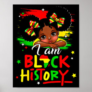 Ik ben Zwarte Geschiedenis Afro Meisje Weinig Mela Poster