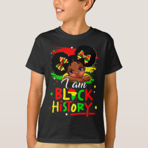 Ik Ben Zwarte Geschiedenis Afro Meisje Weinig Mela T-shirt