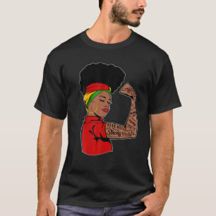 Ik ben zwarte geschiedenis Afro Melanin Queen Afri T-shirt
