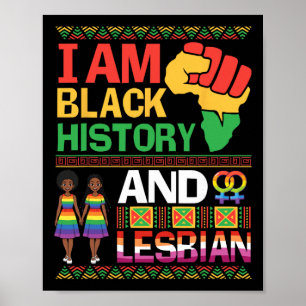 Ik ben zwarte geschiedenis en lesbische trots Lgbt Poster