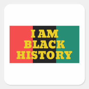 Ik ben zwarte geschiedenis in Gold Font Vierkante Sticker