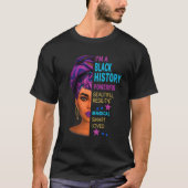 Ik ben zwarte geschiedenis krachtig en intelligent t-shirt (Voorkant)
