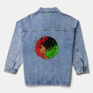 Ik ben zwarte geschiedenis pan Afrikaanse vlag afr Denim Jacket