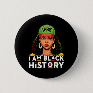 Ik ben Zwarte Geschiedenis Vrouwen Meisje Black Hi Ronde Button 5,7 Cm