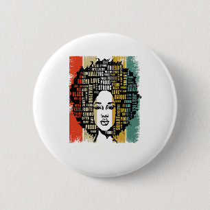 Ik Ben Zwarte Geschiedenis Vrouwen Meisjes Zwarte Ronde Button 5,7 Cm