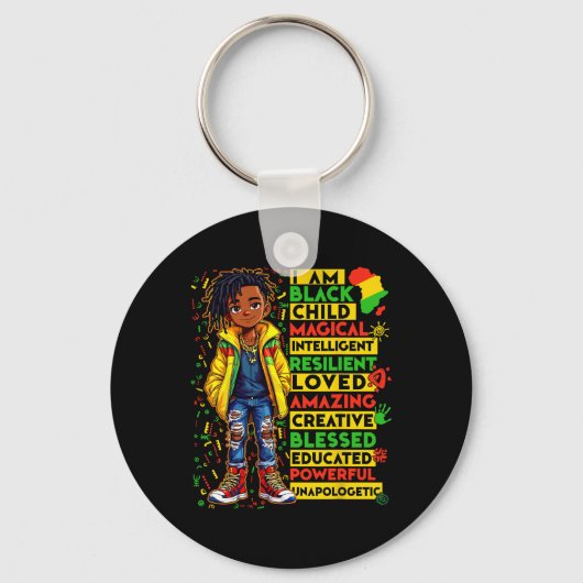 Ik ben Zwarte Kinder Geschiedenis Maand Afro-Ameri Sleutelhanger (Voorkant)