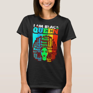 Ik ben zwarte koninginnengeschiedenis Melanin Blac T-shirt