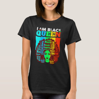 Ik ben zwarte koninginnengeschiedenis Melanin Blac T-shirt