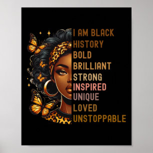 Ik Ben Zwarte Vrouw Mooi Magisch Intelligent Zwart Poster