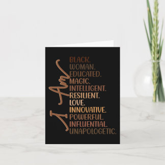 Ik ben zwarte vrouw opgeleid Melanin Black History Kaart