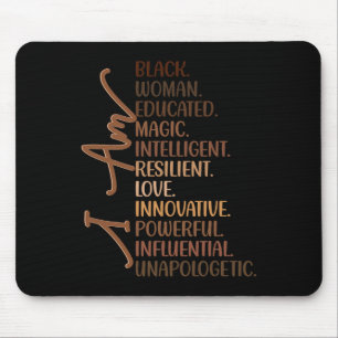Ik ben zwarte vrouw opgeleid Melanin Black History Muismat