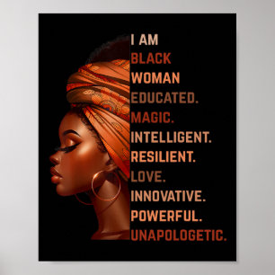 Ik Ben Zwarte Vrouw Opgelost Magie Intelligent Mel Poster