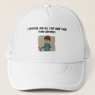 Ik bereikte de top en alles wat ik kreeg waren dez trucker pet