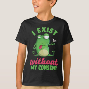 Ik besta zonder mijn toestemming Fun Frog Depressi T-shirt