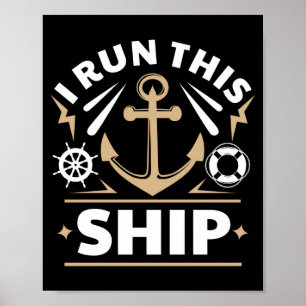 Ik bestuur deze boot grappig varen  poster