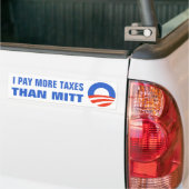 Ik betaal meer belastingen dan Mitt Obama 2012 47 Bumpersticker (Op Truck)
