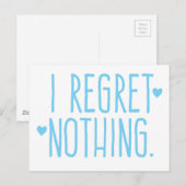 Ik betreur niets briefkaart (Voorkant / Achterkant)
