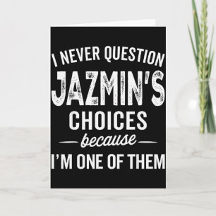 Ik Betwist Jazmin'S Keuzes Nooit Jazmin Personali Kaart
