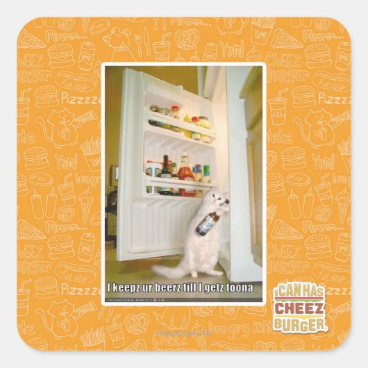 Ik bewaar onze bieren vierkante sticker (Voorkant)